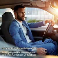 URAQT Presvlake za prednja auto sjedala, 2 komada, univerzalne najlonske navlake, protuklizne i prozračne zaštitne presvlake s 12 kukica, crne, za automobile, djecu i kućne ljubimce 4