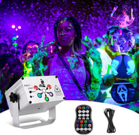 URAQT Diszkó Fénygömb - 120 Üzemmódú Parti Lámpa, 360° Forgó RGB Fényhatás, Távirányítóval, 2m USB Kábellel, Zenére Változó Színekkel 1