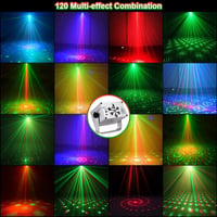 URAQT Diszkó Fénygömb - 120 Üzemmódú Parti Lámpa, 360° Forgó RGB Fényhatás, Távirányítóval, 2m USB Kábellel, Zenére Változó Színekkel 9