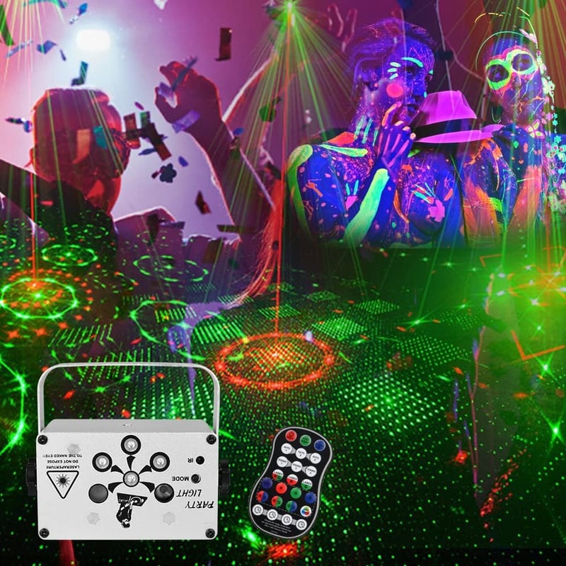 URAQT Diszkó Fénygömb - 120 Üzemmódú Parti Lámpa, 360° Forgó RGB Fényhatás, Távirányítóval, 2m USB Kábellel, Zenére Változó Színekkel