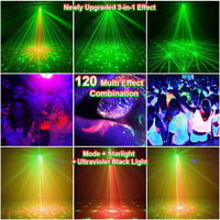 URAQT Diszkó Fénygömb - 120 Üzemmódú Parti Lámpa, 360° Forgó RGB Fényhatás, Távirányítóval, 2m USB Kábellel, Zenére Változó Színekkel 5