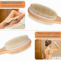 URAQT Kefa na chrbát s dlhou rúčkou, obojstranná kúpacia kefa s jemnými a tvrdými štetinami, na suchú a mokrú exfoliáciu, masážna kefa 3