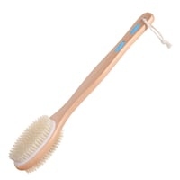 URAQT Kefa na chrbát s dlhou rúčkou, obojstranná kúpacia kefa s jemnými a tvrdými štetinami, na suchú a mokrú exfoliáciu, masážna kefa 8