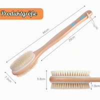 URAQT Kefa na chrbát s dlhou rúčkou, obojstranná kúpacia kefa s jemnými a tvrdými štetinami, na suchú a mokrú exfoliáciu, masážna kefa 2