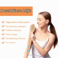 URAQT Kefa na chrbát s dlhou rúčkou, obojstranná kúpacia kefa s jemnými a tvrdými štetinami, na suchú a mokrú exfoliáciu, masážna kefa 6