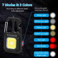 URAQT Hordozható LED Munkalámpa 800 Lumen, 7 Mód, Újratölthető Inspekciós Lámpa Mágneses Talppal 2