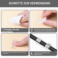 URAQT 80 ks samolepiacich káblových svoriek, 7 mm držiaky na káble, organizér káblov na stôl pre domácnosť a kanceláriu, na USB, TV, nabíjacie a audio káble, priehľadné 4