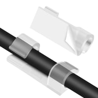 URAQT 80 ks samolepiacich káblových svoriek, 7 mm držiaky na káble, organizér káblov na stôl pre domácnosť a kanceláriu, na USB, TV, nabíjacie a audio káble, priehľadné 1