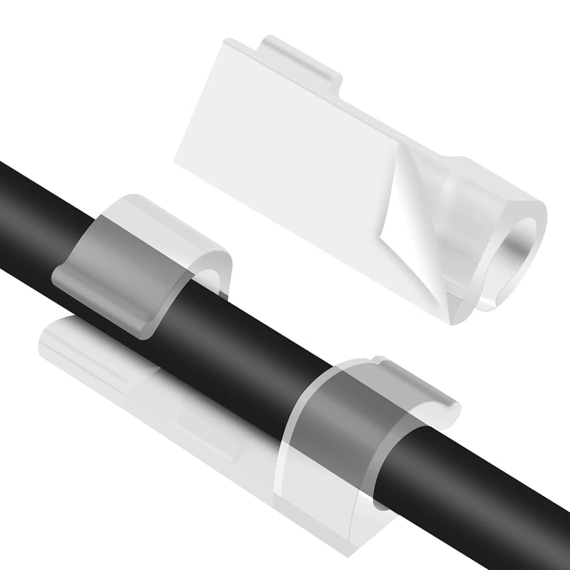 URAQT 80 ks samolepiacich káblových svoriek, 7 mm držiaky na káble, organizér káblov na stôl pre domácnosť a kanceláriu, na USB, TV, nabíjacie a audio káble, priehľadné