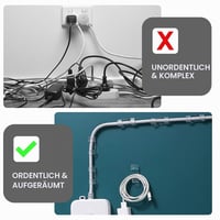 URAQT 80 ks samolepiacich káblových svoriek, 7 mm držiaky na káble, organizér káblov na stôl pre domácnosť a kanceláriu, na USB, TV, nabíjacie a audio káble, priehľadné 7