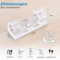 URAQT 80 ks samolepiacich káblových svoriek, 7 mm držiaky na káble, organizér káblov na stôl pre domácnosť a kanceláriu, na USB, TV, nabíjacie a audio káble, priehľadné 2