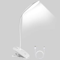 URAQT LED Asztali Lámpa - 360° Forgatható, 3 Fényerőszint, 1200 mAh Akkumulátor, Csíptethető, USB Töltés, Érintésvezérelt Olvasólámpa 1