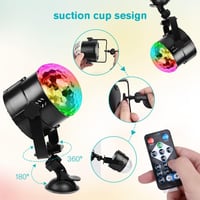 URAQT LED Diszkógömb - 360° Forgó Partyfény Távirányítóval, 7 RGB Színmóddal, Zenére Változó Fényekkel, USB Kábellel Bulikhoz, Gyerekzsúrhoz 4