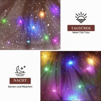 URAQT LED tylová sukňa pre ženy – Svietiaca tutu sukňa, 40 cm, hnedá 6