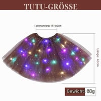 URAQT LED tylová sukňa pre ženy – Svietiaca tutu sukňa, 40 cm, hnedá 4