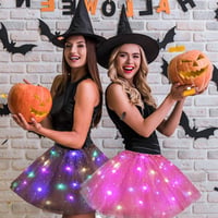 URAQT LED tylová sukňa pre ženy – Svietiaca tutu sukňa, 40 cm, hnedá 3