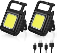 URAQT Mini LED Munkalámpa 2db - 800 Lumen COB Kulcstartós Zseblámpa 4 Üzemmóddal, USB Tölthető, Mágneses Talppal, Sörnyitóval Kempinghez, Au 1