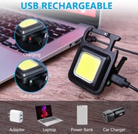 URAQT Mini LED Munkalámpa 2db - 800 Lumen COB Kulcstartós Zseblámpa 4 Üzemmóddal, USB Tölthető, Mágneses Talppal, Sörnyitóval Kempinghez, Au 6