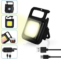 URAQT Mini LED Munkalámpa 800 Lumen 4 Üzemmóddal - Tölthető Kulcstartós Zseblámpa Mágneses Talppal és Sörnyitóval Kempinghez, Autójavításhoz 8