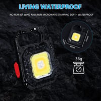 URAQT Mini LED Munkalámpa 800 Lumen 7 Üzemmóddal - Tölthető Kulcstartós Zseblámpa Mágneses Talppal és Sörnyitóval Kempinghez, Autóhoz 4