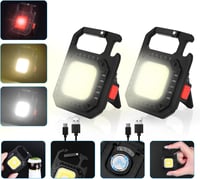 URAQT Mini LED Munkalámpa 800 Lumen 7 Üzemmóddal - Tölthető Kulcstartós Zseblámpa Mágneses Talppal és Sörnyitóval Kempinghez, Autóhoz 1