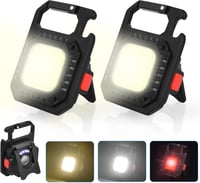 URAQT Mini LED Munkalámpa 800 Lumen 7 Üzemmóddal - Tölthető Kulcstartós Zseblámpa Mágneses Talppal és Sörnyitóval Kempinghez, Autóhoz 8