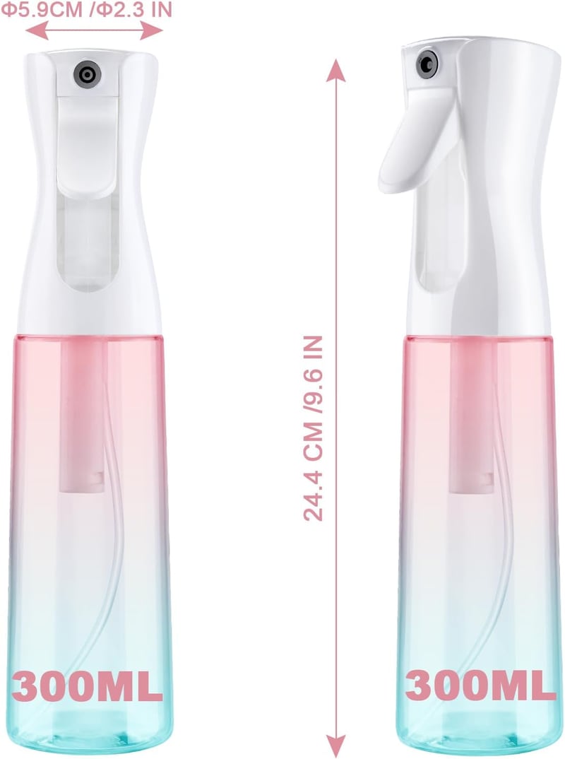 URAQT Permetező Palack 300ml - Finom Ködös Spray Növényekhez Háziállatokhoz Takarításhoz - Rózsaszín Zöld Színátmenet