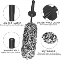 URAQT Prémium Mikroszálas Felni Tisztító Kefe - 40 cm Hosszú Ergonomikus Nyéllel, Karcmentes Tisztítás Mély Felnikhez, Autó és Motor Ápolásh - Black 3