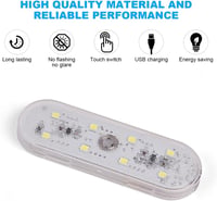 URAQT USB-s LED autó beltéri világítás 2db, érintésérzékeny, fehér fény, lakóautó és hajó 3