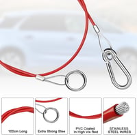 URAQT Utánfutó Biztonsági Kötél 1m, 400kg Terhelhetőség, Karabiner és Kampóval 3
