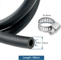 URAQT Üzemanyagcső Készlet 8mm - 1 Méteres Benzin, Olaj, Dízel Tömlő 6db Bilinccsel - Autó, Motor, Robogó Alkatrész 2