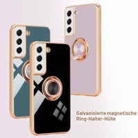 Puzdro Urarssa pre Samsung Galaxy S22 5G s prstencovým stojanom, nárazuvzdorné TPU – čierne 6