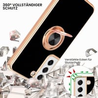 Puzdro Urarssa pre Samsung Galaxy S22 5G s prstencovým stojanom, nárazuvzdorné TPU – čierne 7