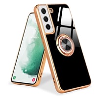 Puzdro Urarssa pre Samsung Galaxy S22 5G s prstencovým stojanom, nárazuvzdorné TPU – čierne 1
