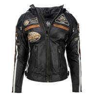 Geacă moto damă URBAN 5884 din piele de miel cu protecții – Protecție pentru spate, umeri și coate – Negru – Mărimea 3XL 1