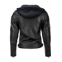 Geacă moto damă URBAN 5884 din piele de miel cu protecții – Protecție pentru spate, umeri și coate – Negru – Mărimea 3XL 3