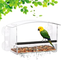 Urban Deco ablakra szerelhető madáretető erős tapadókorongokkal, akril madáretetővel 1