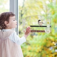 Urban Deco ablakra szerelhető madáretető erős tapadókorongokkal, akril madáretetővel 5