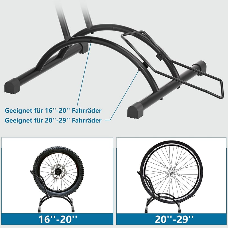 Urban Deco Fekete álló kerékpártámasz padlóra kerékpárállvány MTB és országúti bringához
