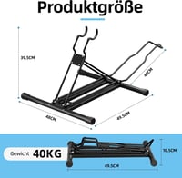Suport pliabil pentru bicicletă Urban Deco, reglabil pe înălțime, până la 80mm, negru 2