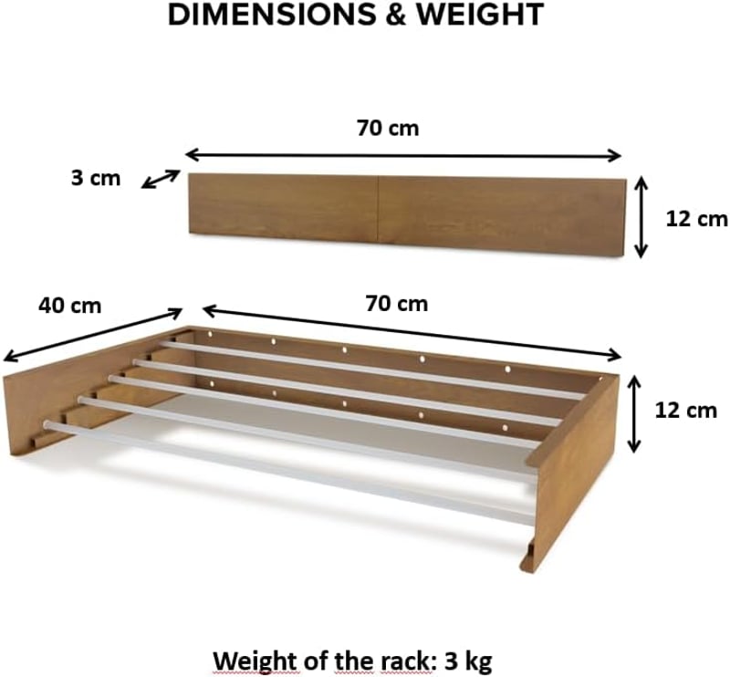 Urban Nouk Falra Szerelhető Összecsukható Ruhaszárító 70cm Fehér