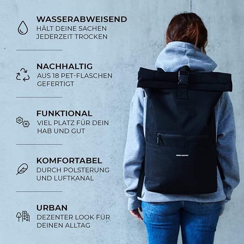 Urban ZWEIRAD Roll-Top 35L vízálló hátizsák krém - uniszex