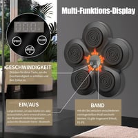 URCheers Fali Boxgép Bluetooth Zenei Funkcióval - Falra Szerelhető Ütőpárna PU Bőrből Felnőtteknek és Gyerekeknek, Fekete Kesztyűvel 7