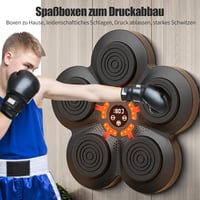 URCheers Fali Boxgép Bluetooth Zenei Funkcióval - Falra Szerelhető Ütőpárna PU Bőrből Felnőtteknek és Gyerekeknek, Fekete Kesztyűvel 4