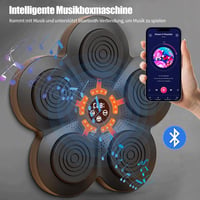 URCheers Fali Boxgép Bluetooth Zenei Funkcióval - Falra Szerelhető Ütőpárna PU Bőrből Felnőtteknek és Gyerekeknek, Fekete Kesztyűvel 3
