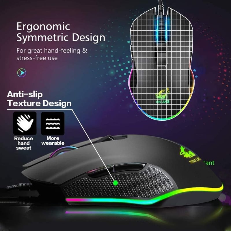 UrChoiceLtd Gaming Billentyűzet és Egér Szett - Mechanikus Érzet, RGB Háttérvilágítás, Csuklótámasz - T1