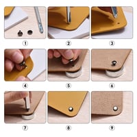 Set de 480 nituri din piele Urganvem, nituri cu cap dublu în 3 dimensiuni, cu instrument de fixare pentru nituri metalice tubulare, pentru artizanat DIY și cusut 3