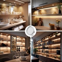 URing 6 darabos LED beépíthető spotlámpa szett 12V dimmelhető 3W nikkel - Set of 6, Nickel 7