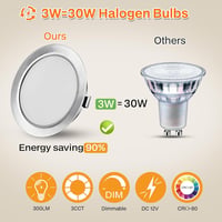 URing 6 darabos LED beépíthető spotlámpa szett 12V dimmelhető 3W nikkel - Set of 6, Nickel 2