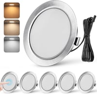 URing 6 darabos LED beépíthető spotlámpa szett 12V dimmelhető 3W nikkel - Set of 6, Nickel 1
